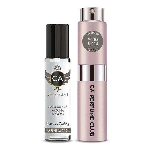Mocha Bloom oil and spray set for all-day wear, vanilla gourmand YSL Black Opium Extreme alternative