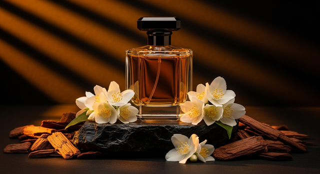 Mugler Alien perfume bottle with amber jasmine woody fragrance aesthetic