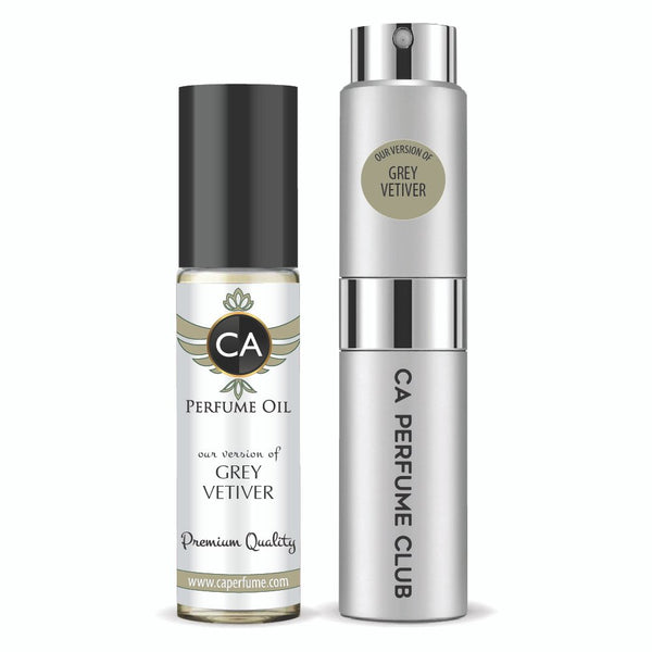 105- Grey Vetiver Duo Set  Fragrance Oil and Perfume Spray Bundle