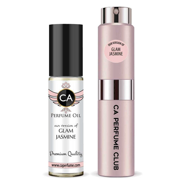 100- Glam Jasmine Duo Set  Fragrance Oil and Perfume Spray Bundle