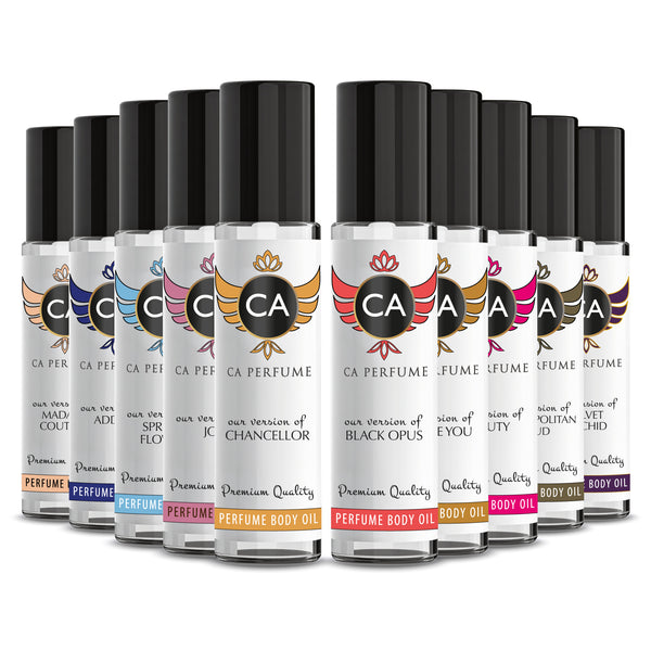 CA Perfume Top 10 Perfume Oil Women Set-4 Roll-On 0.3 Fl Oz/10ml Body Oil 50ml roll-on