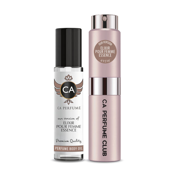 Elixir Pour Femme Essence oil and spray duo, a Roja Elixir Pour Femme alternative