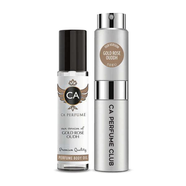 Gold Rose Oudh oil and spray set, a Tiziana Terenzi Gold Rose Oudh alternative